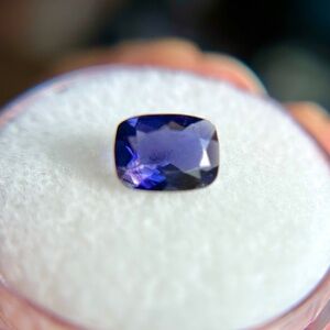 💙💜 0.89 CT Natural IOLITE Deep Violet Blue Elongated Cushion Gemstone